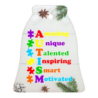 Inspiring Autism Awareness Amazing Smart Unique Puzzle Ceramic Bell Ornament