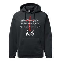 Inspiring Christian Quote Faith Cross Performance Fleece Hoodie