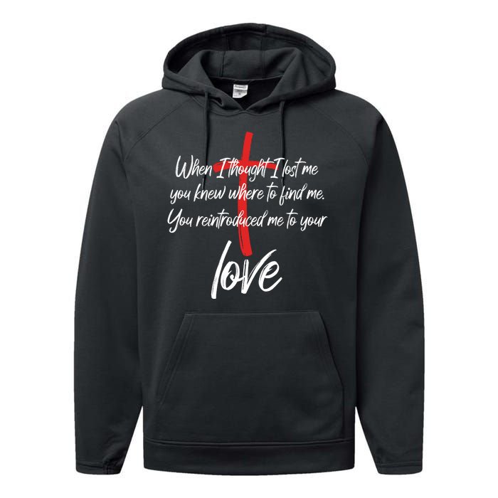 Inspiring Christian Quote Faith Cross Performance Fleece Hoodie