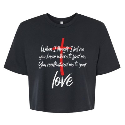 Inspiring Christian Quote Faith Cross Bella+Canvas Jersey Crop Tee