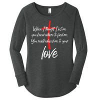 Inspiring Christian Quote Faith Cross Women's Perfect Tri Tunic Long Sleeve Shirt