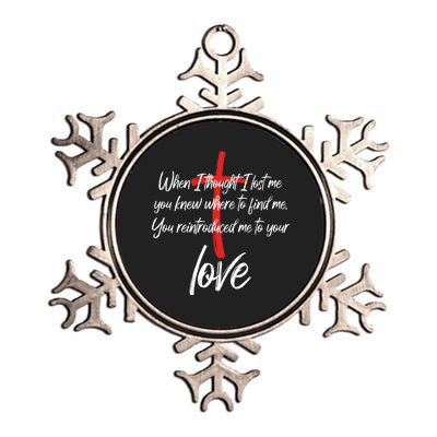 Inspiring Christian Quote Faith Cross Metallic Star Ornament