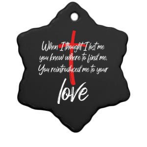 Inspiring Christian Quote Faith Cross Ceramic Star Ornament