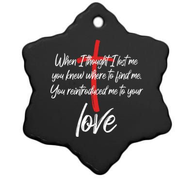 Inspiring Christian Quote Faith Cross Ceramic Star Ornament