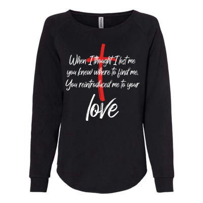 Inspiring Christian Quote Faith Cross Womens California Wash Sweatshirt