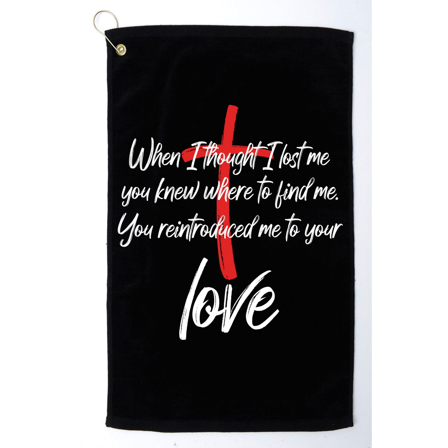 Inspiring Christian Quote Faith Cross Golf Towel