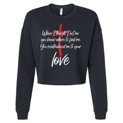 Inspiring Christian Quote Faith Cross Cropped Pullover Crew