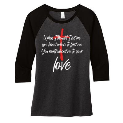 Inspiring Christian Quote Faith Cross Women's Tri-Blend 3/4-Sleeve Raglan Shirt