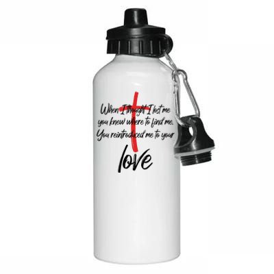 Inspiring Christian Quote Faith Cross Aluminum Water Bottle