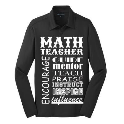 Inspiring Math Teacher Silk Touch Performance Long Sleeve Polo