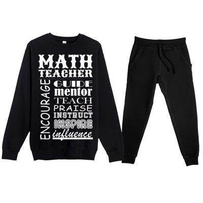 Inspiring Math Teacher Premium Crewneck Sweatsuit Set