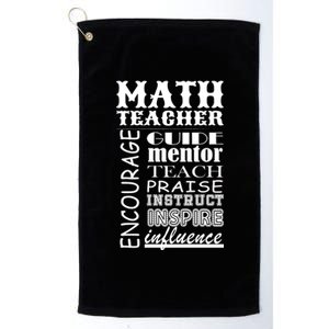 Inspiring Math Teacher Platinum Collection Golf Towel