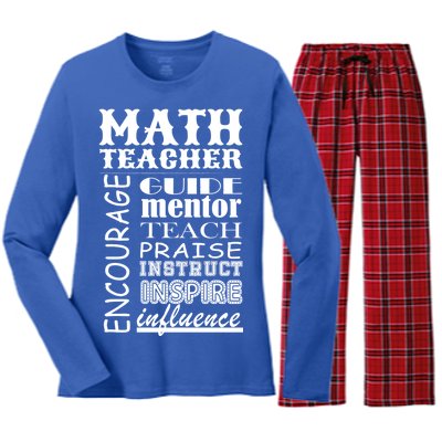 Inspiring Math Teacher Women's Long Sleeve Flannel Pajama Set 