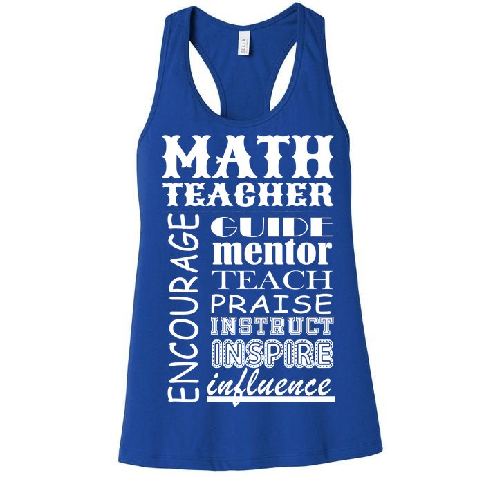 Inspiring Math Teacher Women's Racerback Tank