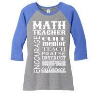 Inspiring Math Teacher Women's Tri-Blend 3/4-Sleeve Raglan Shirt