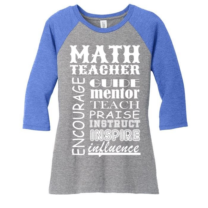 Inspiring Math Teacher Women's Tri-Blend 3/4-Sleeve Raglan Shirt