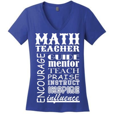 Inspiring Math Teacher Women's V-Neck T-Shirt