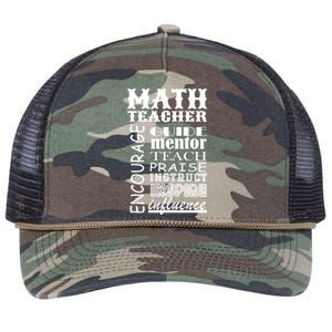 Inspiring Math Teacher Retro Rope Trucker Hat Cap