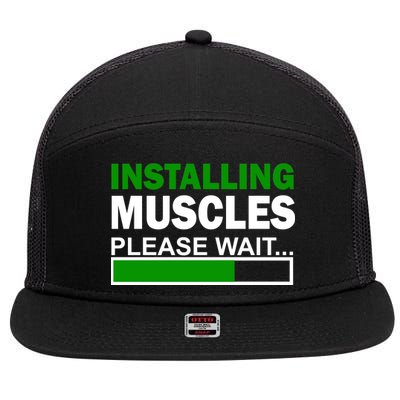 Installing Muscles Please Wait... 7 Panel Mesh Trucker Snapback Hat