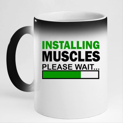 Installing Muscles Please Wait... 11oz Black Color Changing Mug