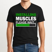 Installing Muscles Please Wait... V-Neck T-Shirt