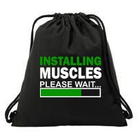 Installing Muscles Please Wait... Drawstring Bag