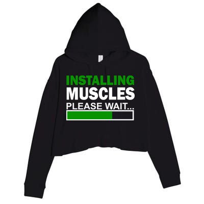 Installing Muscles Please Wait... Crop Fleece Hoodie