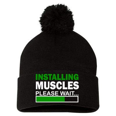 Installing Muscles Please Wait... Pom Pom 12in Knit Beanie
