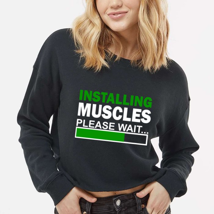Installing Muscles Please Wait... Cropped Pullover Crew