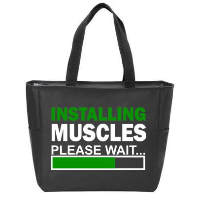 Installing Muscles Please Wait... Zip Tote Bag