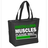 Installing Muscles Please Wait... Zip Tote Bag
