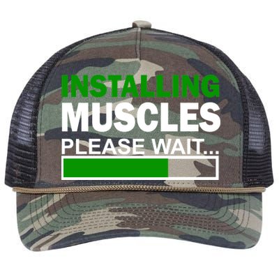 Installing Muscles Please Wait... Retro Rope Trucker Hat Cap