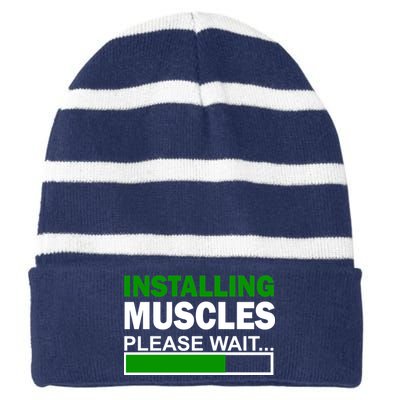 Installing Muscles Please Wait... Striped Beanie with Solid Band