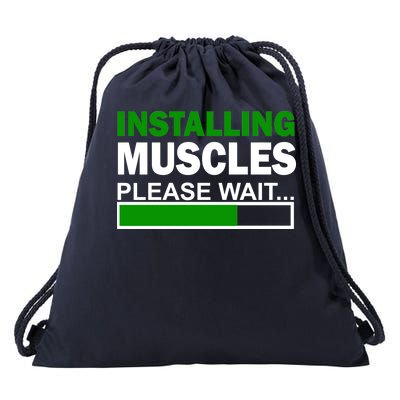 Installing Muscles Please Wait... Drawstring Bag