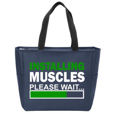 Installing Muscles Please Wait... Zip Tote Bag