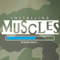 Installing Muscles Please Wait Funny Workout Legacy Tie Dye Trucker Hat