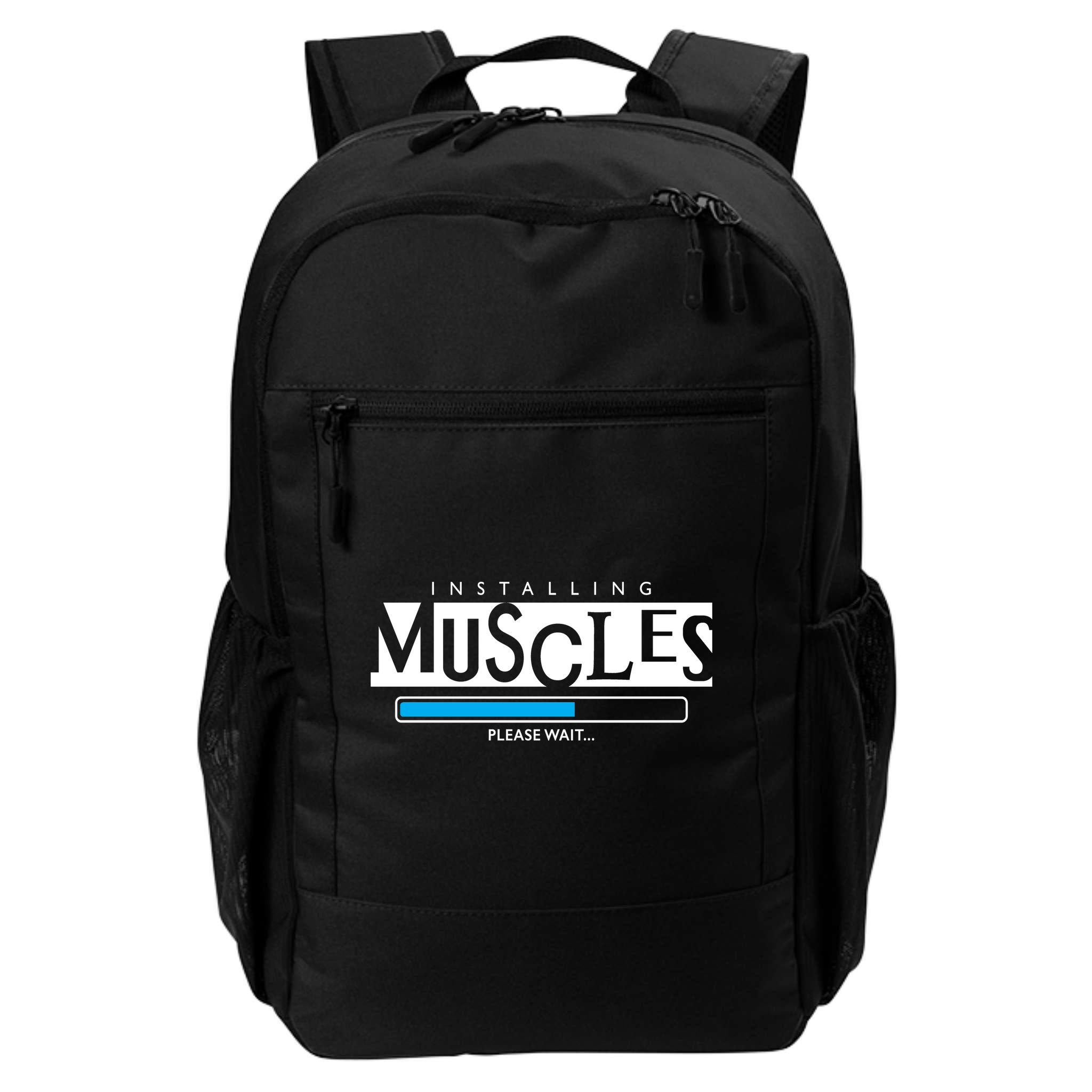 Installing Muscles Please Wait Funny Workout Backpack