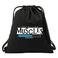 Installing Muscles Please Wait Funny Workout Drawstring Bag