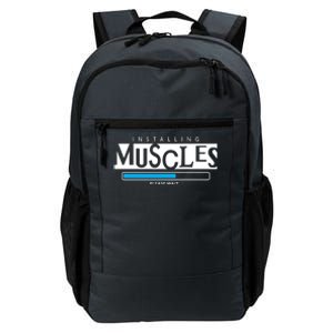 Installing Muscles Please Wait Funny Workout Daily Commute Backpack