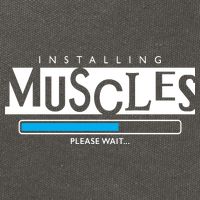 Installing Muscles Please Wait Funny Workout Cotton Canvas Backpack