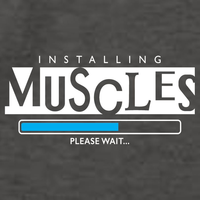 Installing Muscles Please Wait Funny Workout Vector Backpack