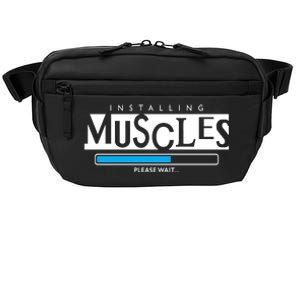 Installing Muscles Please Wait Funny Workout Crossbody Pack