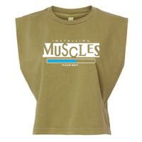 Installing Muscles Please Wait Funny Workout Garment-Dyed Women's Muscle Tee