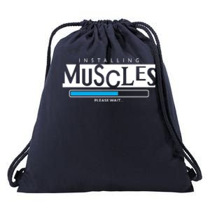 Installing Muscles Please Wait Funny Workout Drawstring Bag