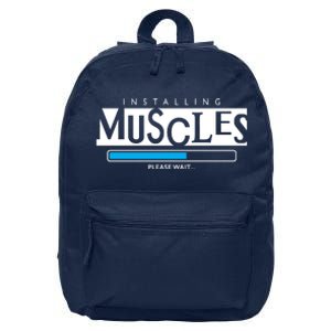 Installing Muscles Please Wait Funny Workout 16 in Basic Backpack