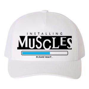 Installing Muscles Please Wait Funny Workout Yupoong Adult 5-Panel Trucker Hat