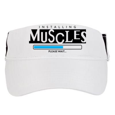 Installing Muscles Please Wait Funny Workout Adult Drive Performance Visor