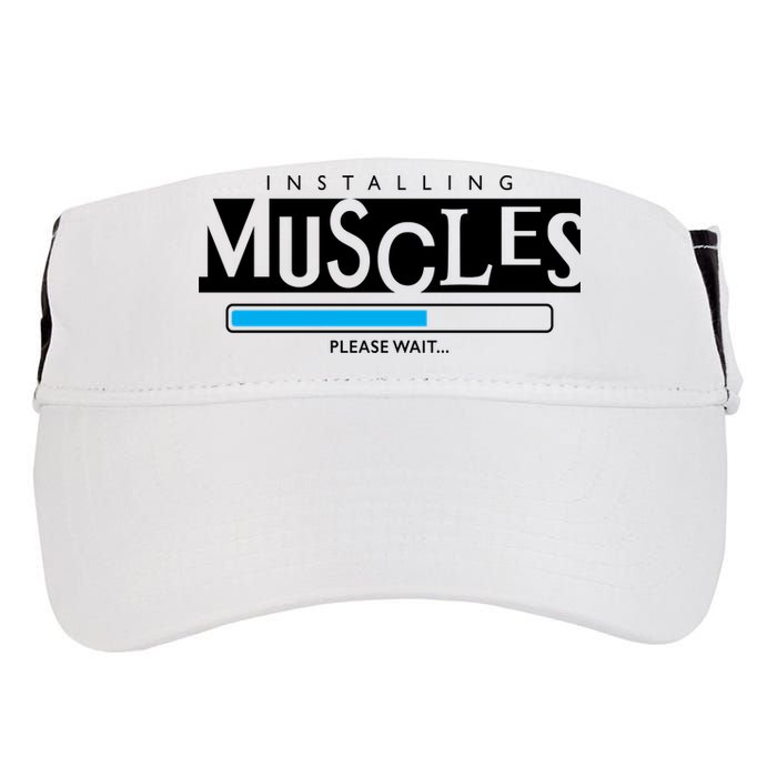 Installing Muscles Please Wait Funny Workout Adult Drive Performance Visor