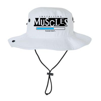 Installing Muscles Please Wait Funny Workout Bucket Hat