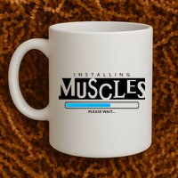 Installing Muscles Please Wait Funny Workout Mug